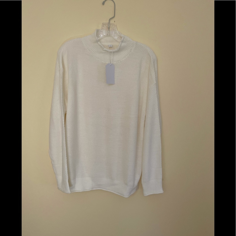 Ivory funnel neck sweater